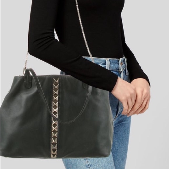VALENTINO ROCKSTUD LEATHER LEATHER TOTE:SOLD - Picture 5 of 5